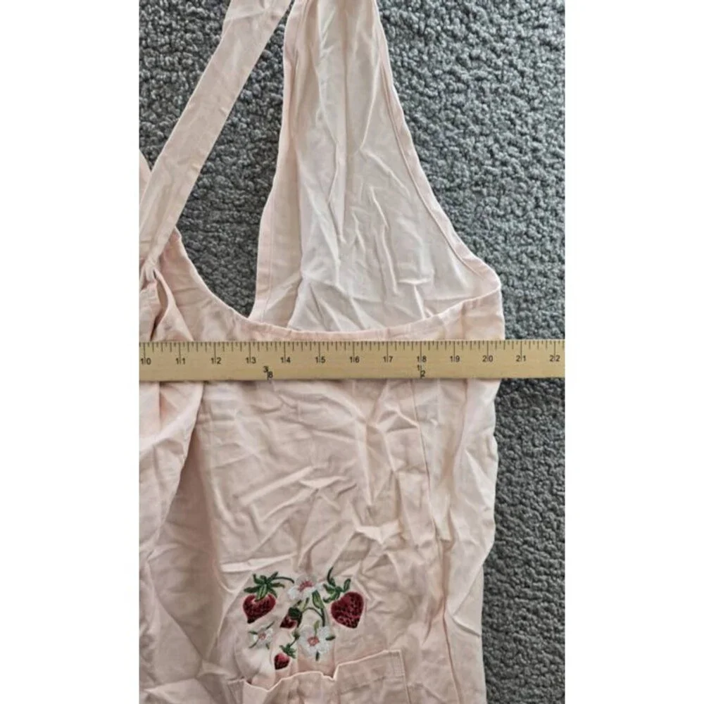 Macy's Flower Show Cross Back Strawberries Cotton Apron Unisex 59cm x 94cm Pink